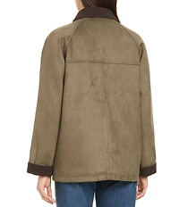 Vince Camuto Faux Suede Corduroy Point Collar Barn Style Jacket