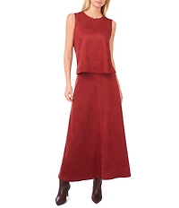 Vince Camuto Faux Suede Maxi A-Line Coordinating Skirt