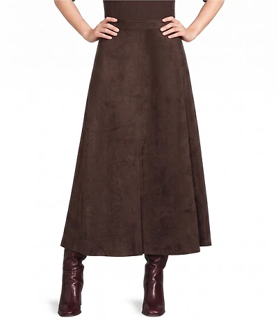 Vince Camuto Faux Suede Maxi A-Line Coordinating Skirt