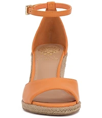 Vince Camuto Felyn Leather Ankle Strap Espadrille Wedge Sandals