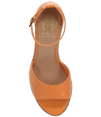 Vince Camuto Felyn Leather Ankle Strap Espadrille Wedge Sandals