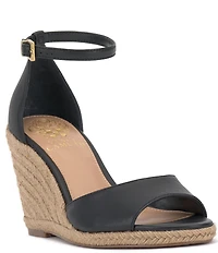 Vince Camuto Felyn Leather Ankle Strap Espadrille Wedge Sandals