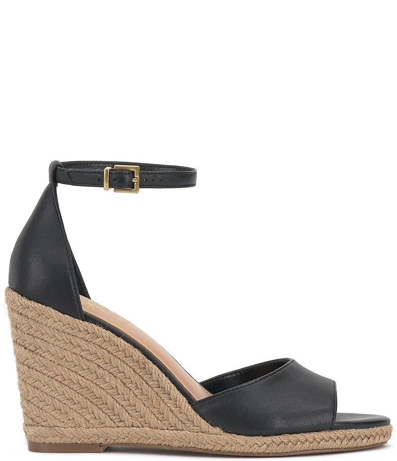 Vince Camuto Felyn Leather Ankle Strap Espadrille Wedge Sandals