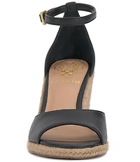 Vince Camuto Felyn Leather Ankle Strap Espadrille Wedge Sandals