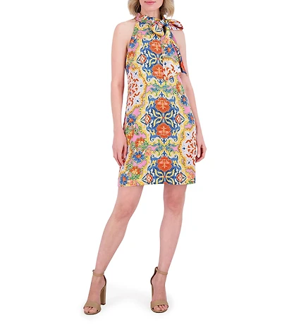 Vince Camuto Floral Halter Neck Sleeveless Shift Dress