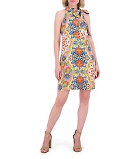 Vince Camuto Floral Halter Neck Sleeveless Shift Dress