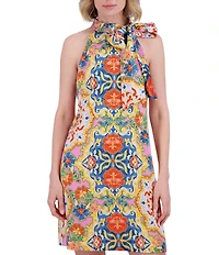 Vince Camuto Floral Halter Neck Sleeveless Shift Dress