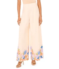 Vince Camuto Floral Pleated Wide Leg Pants