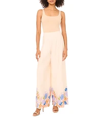 Vince Camuto Floral Pleated Wide Leg Pants