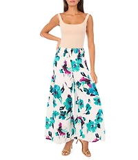 Vince Camuto Floral Print Cropped Wide Leg Pants