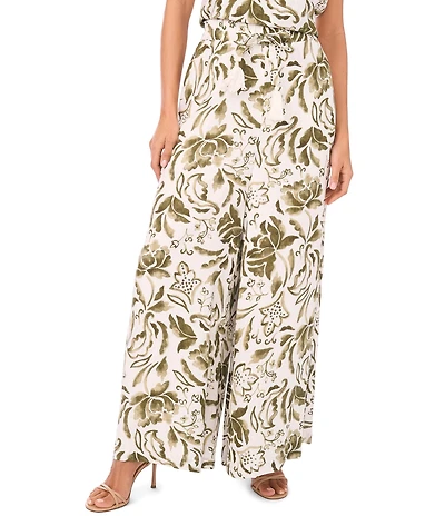 Vince Camuto Floral Print Drawstring Coordinating Pants