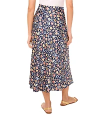Vince Camuto Floral Print Midi A-Line Skirt
