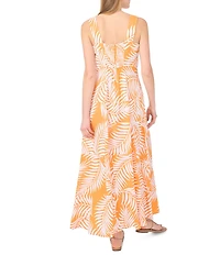 Vince Camuto Floral Print Square Neck Sleeveless Maxi Dress