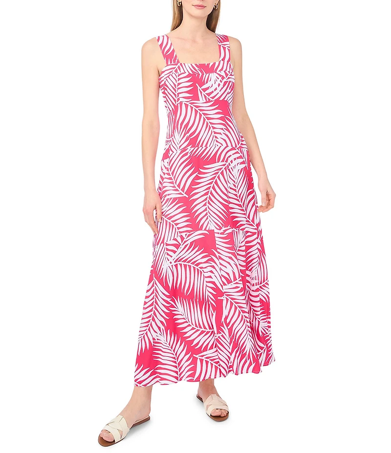 Vince Camuto Floral Print Square Neck Sleeveless Maxi Dress
