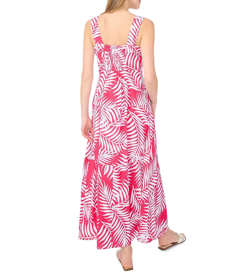 Vince Camuto Floral Print Square Neck Sleeveless Maxi Dress