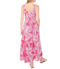 Vince Camuto Floral Print Square Neck Sleeveless Maxi Dress