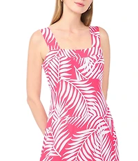 Vince Camuto Floral Print Square Neck Sleeveless Maxi Dress
