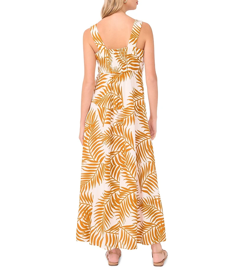 Vince Camuto Floral Print Square Neck Sleeveless Maxi Dress