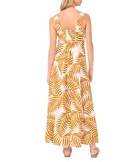Vince Camuto Floral Print Square Neck Sleeveless Maxi Dress