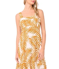 Vince Camuto Floral Print Square Neck Sleeveless Maxi Dress