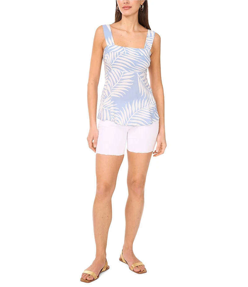 Vince Camuto Floral Print Square Neck Sleeveless Tank