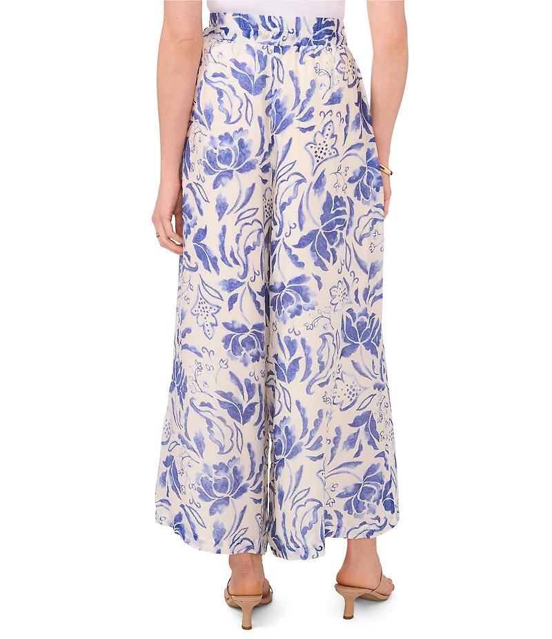 Vince Camuto Floral Print Wide Leg Pants