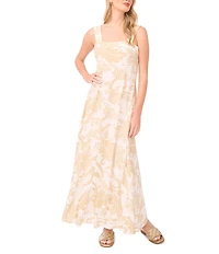 Vince Camuto Floral Printed Square Neck Sleeveless Maxi Dress