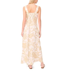 Vince Camuto Floral Printed Square Neck Sleeveless Maxi Dress