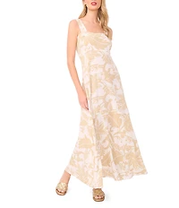 Vince Camuto Floral Printed Square Neck Sleeveless Maxi Dress
