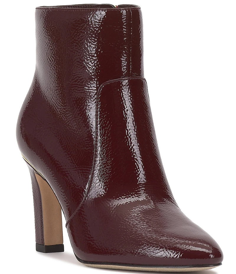 Vince Camuto Greer Patent Zip Up Ankle Booties