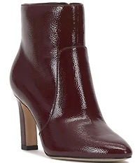 Vince Camuto Greer Patent Zip Up Ankle Booties