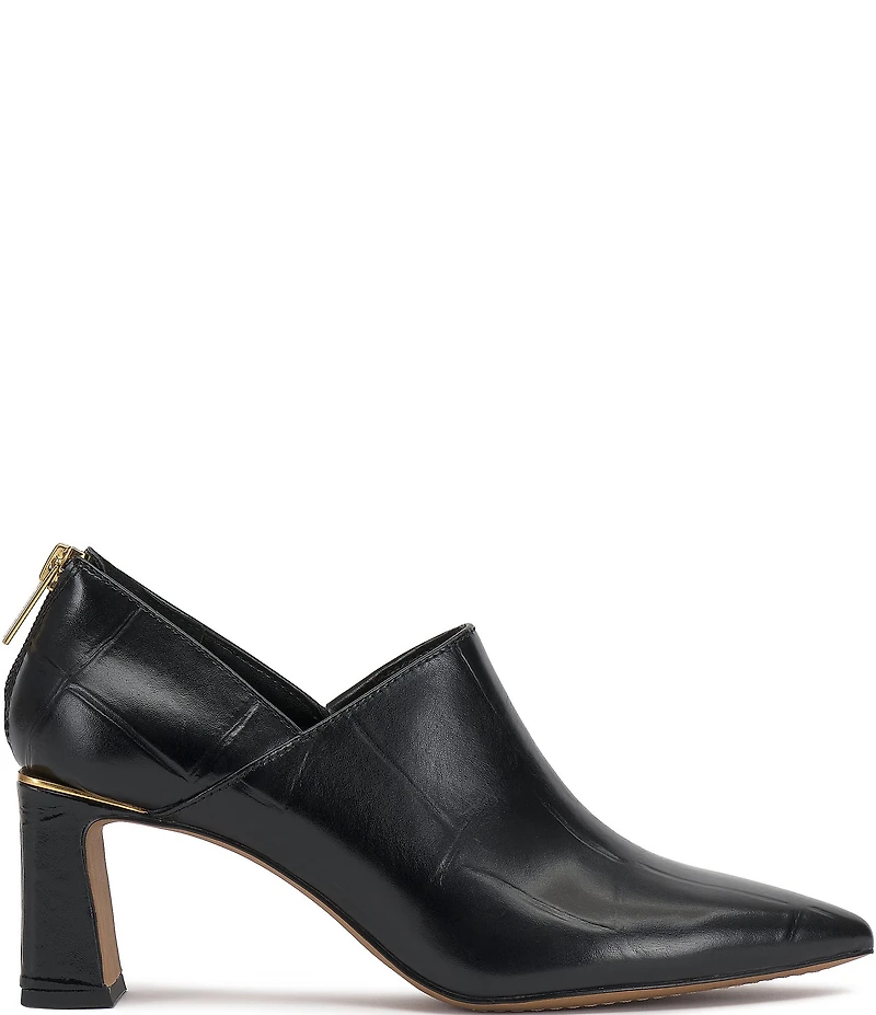 Vince Camuto Haiden Croco Printed Leather Pointed Toe Shooties