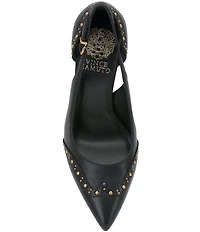Vince Camuto Hally Studded Leather Cut-Out Wing Tip Stiletto Pumps