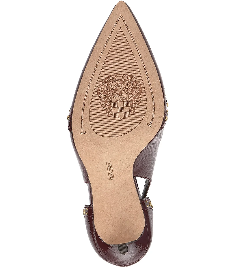 Vince Camuto Hally Studded Patent Leather Cut-Out Wing Tip Stiletto Pumps