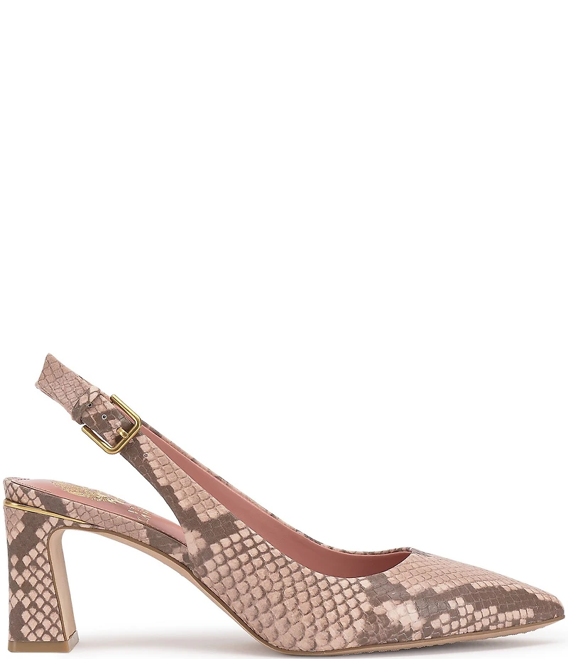 Vince Camuto Hamden Snake Print Leather Slingback Pumps