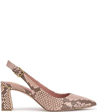 Vince Camuto Hamden Snake Print Leather Slingback Pumps