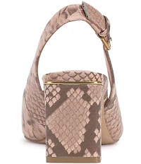 Vince Camuto Hamden Snake Print Leather Slingback Pumps