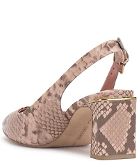 Vince Camuto Hamden Snake Print Leather Slingback Pumps