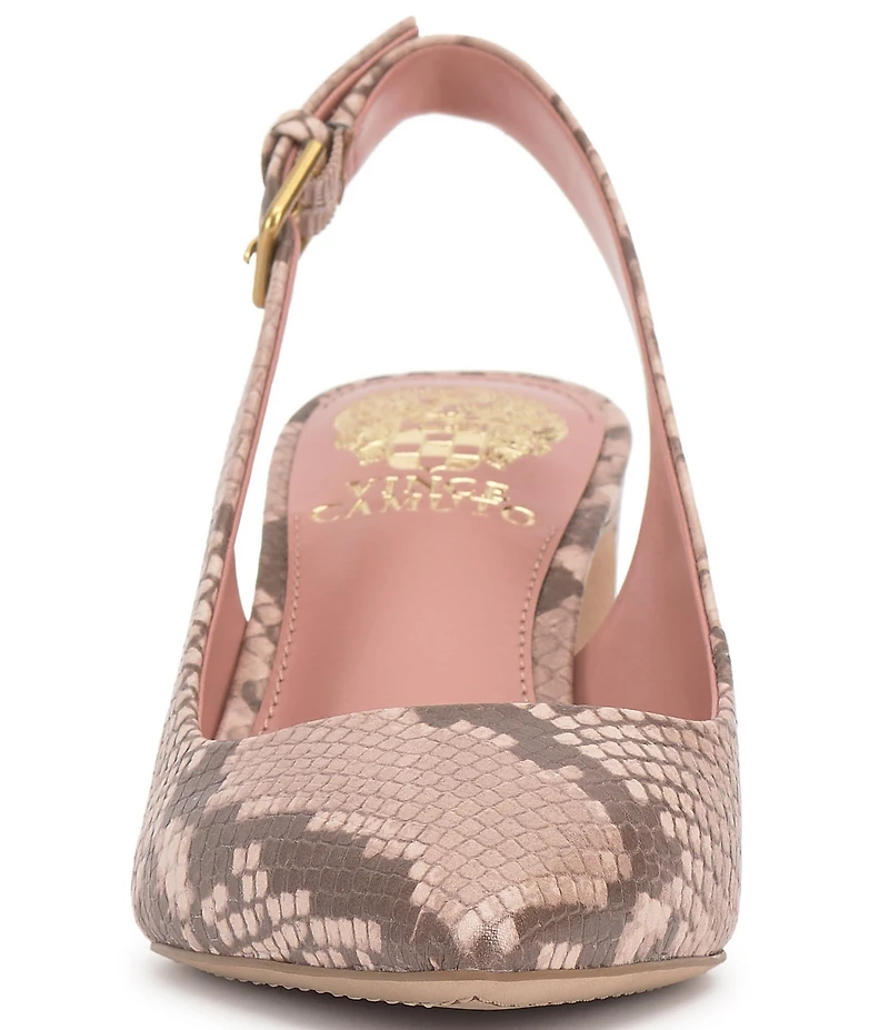 Vince Camuto Hamden Snake Print Leather Slingback Pumps