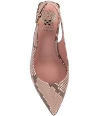 Vince Camuto Hamden Snake Print Leather Slingback Pumps