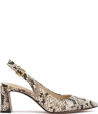 Vince Camuto Hamden Snake Print Leather Slingback Pumps