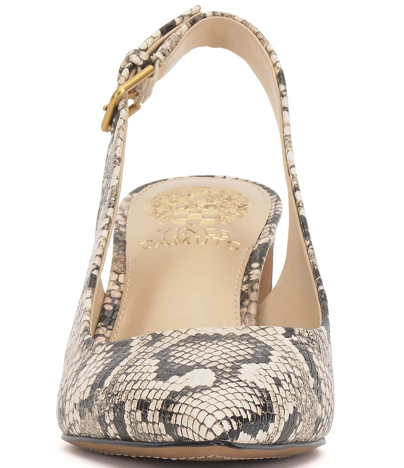 Vince Camuto Hamden Snake Print Leather Slingback Pumps