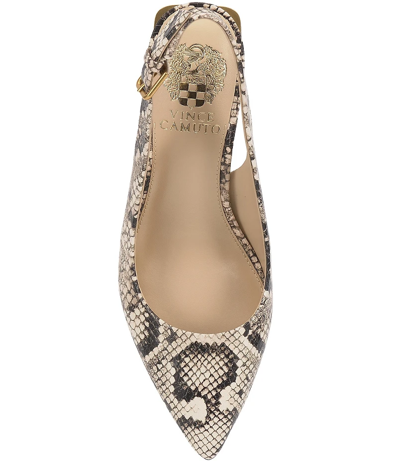 Vince Camuto Hamden Snake Print Leather Slingback Pumps