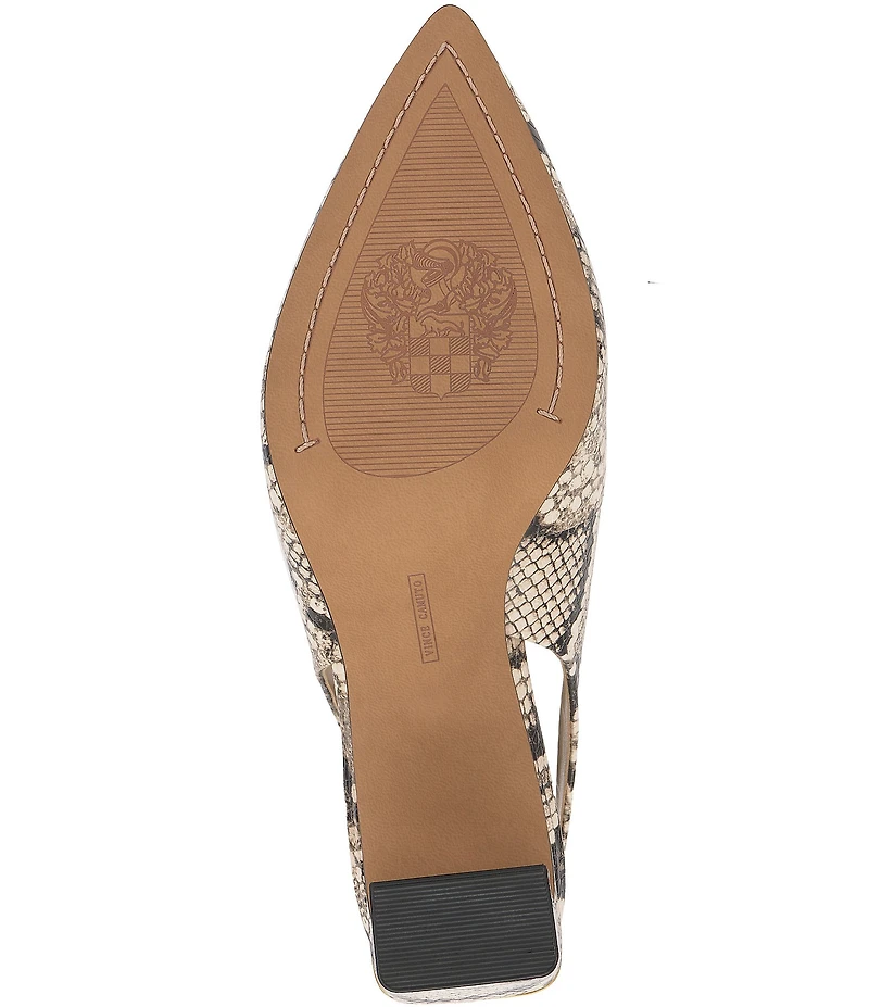 Vince Camuto Hamden Snake Print Leather Slingback Pumps