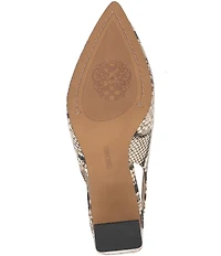 Vince Camuto Hamden Snake Print Leather Slingback Pumps
