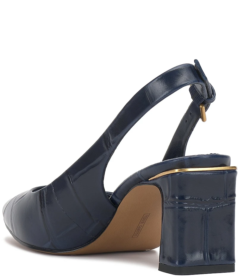 Vince Camuto Hamden Croco Leather Slingback Pumps