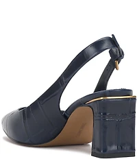 Vince Camuto Hamden Croco Leather Slingback Pumps