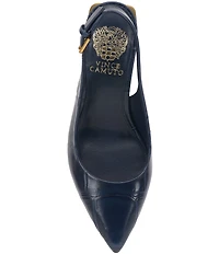 Vince Camuto Hamden Croco Leather Slingback Pumps