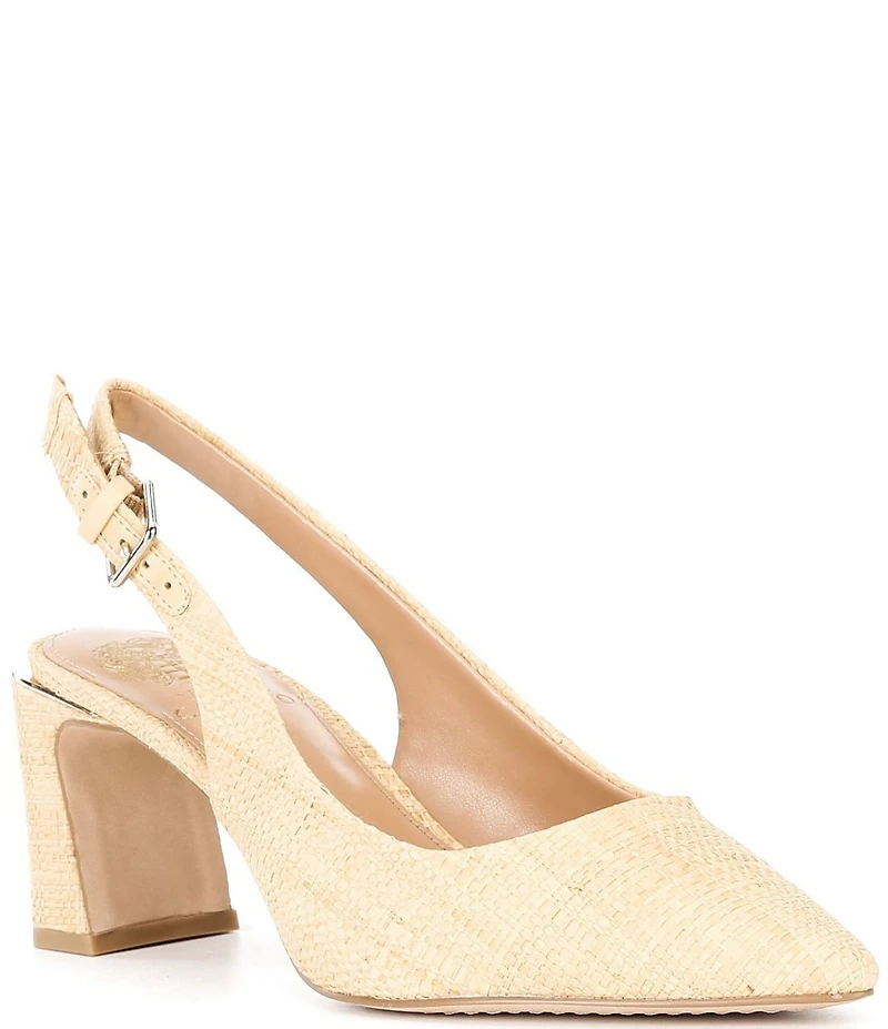 Vince Camuto Hamden Raffia Slingback Point Toe Pumps