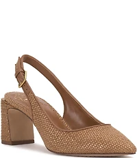 Vince Camuto Hamden Raffia Slingback Point Toe Pumps